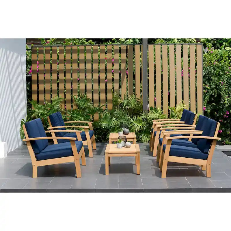 Ensemble de 8 meubles de jardin Amazonia en bois certifié FSC