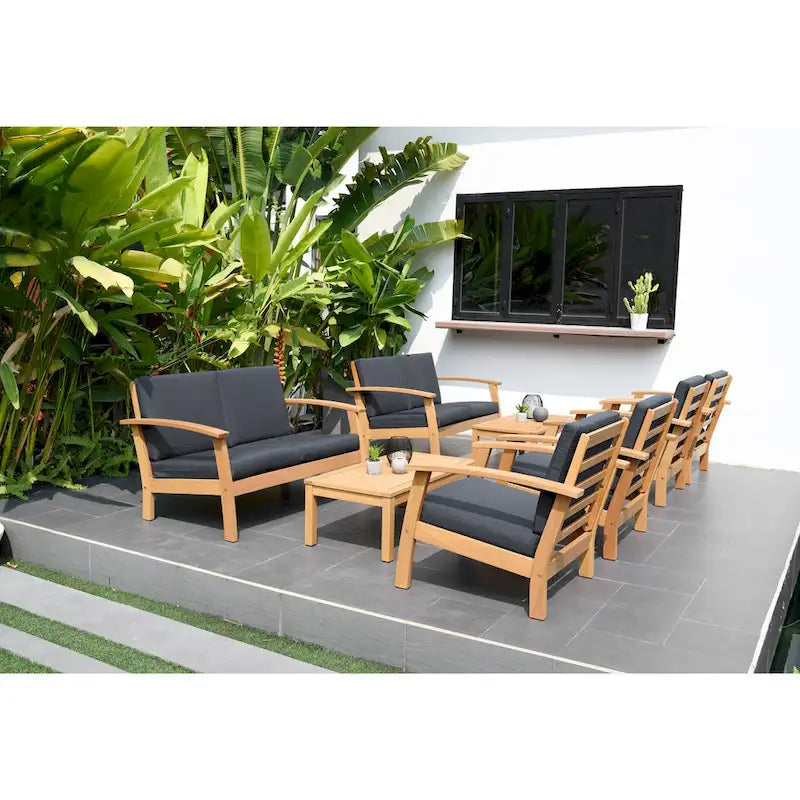 Ensemble de 8 meubles de jardin Amazonia en bois certifié FSC