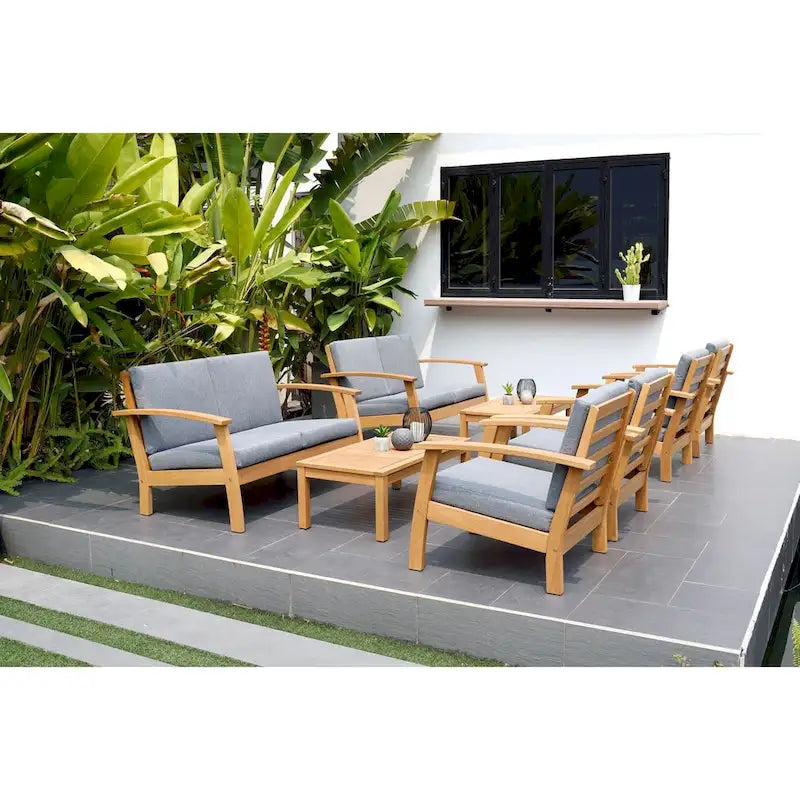 Ensemble de 8 meubles de jardin Amazonia en bois certifié FSC