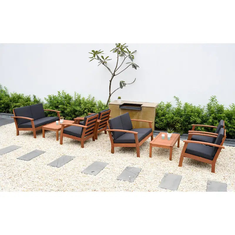 Ensemble de 8 meubles de jardin Amazonia en bois certifié FSC