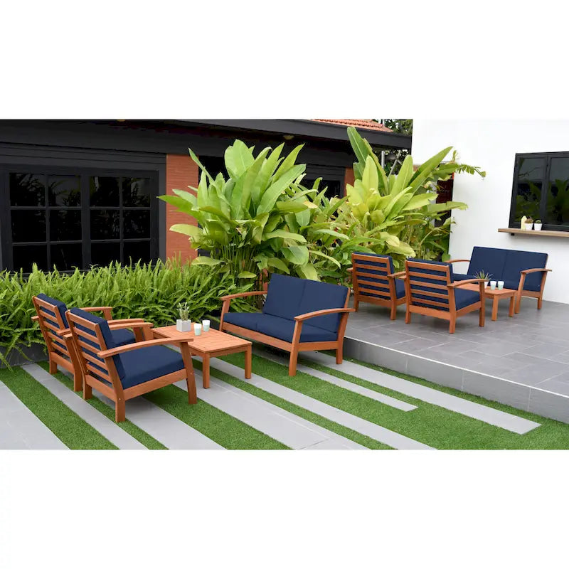 Ensemble de 8 meubles de jardin Amazonia en bois certifié FSC
