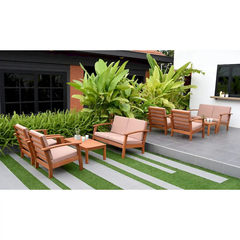 Ensemble de 8 meubles de jardin Amazonia en bois certifié FSC