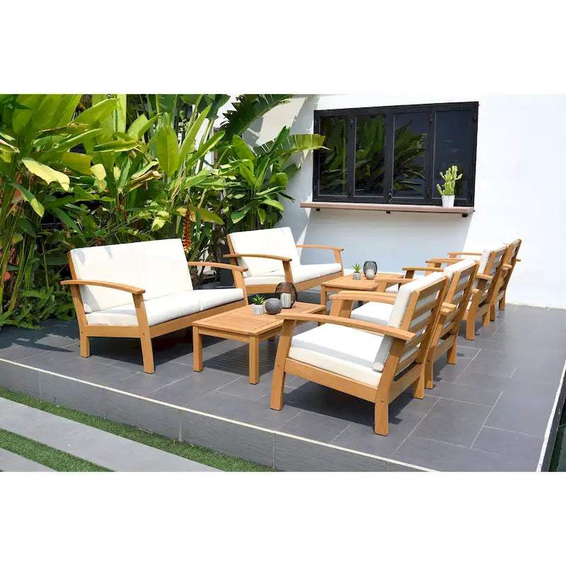 Ensemble de 8 meubles de jardin Amazonia en bois certifié FSC