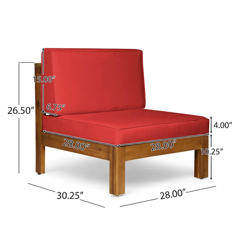 Ensemble de conversation Oana extérieur 6 places avec canapé en bois d'acacia et fauteuil par Christopher Knight Home