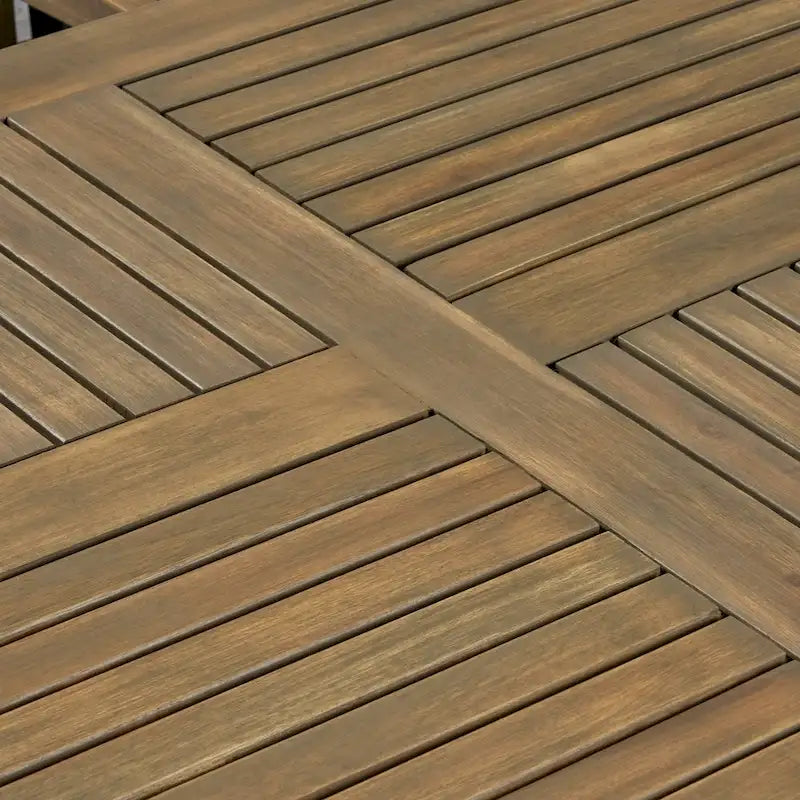 Ensemble de salle à manger d'extérieur 6 places Arletta en bois d'acacia avec sièges en maille par Christopher Knight Home