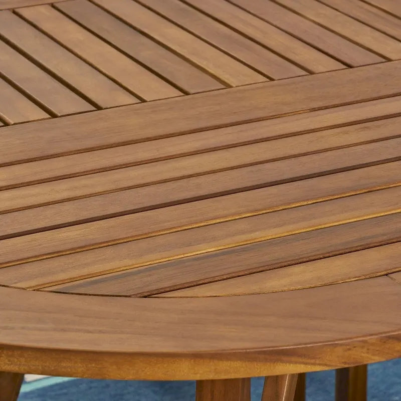 Ensemble de salle à manger d'extérieur 6 places Arletta en bois d'acacia avec sièges en maille par Christopher Knight Home