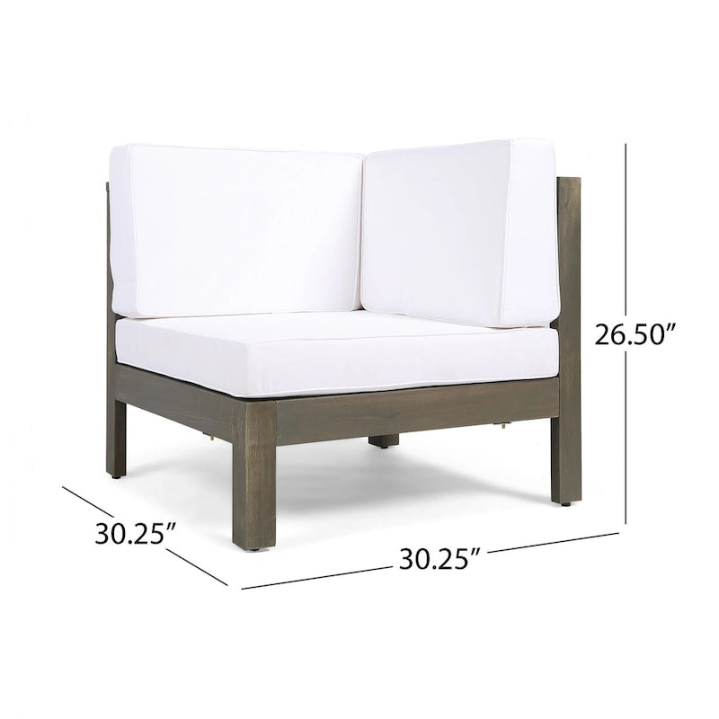 Oana, ensemble de canapés modulaires 9 pièces en bois d'acacia avec table basse, par Christopher Knight Home