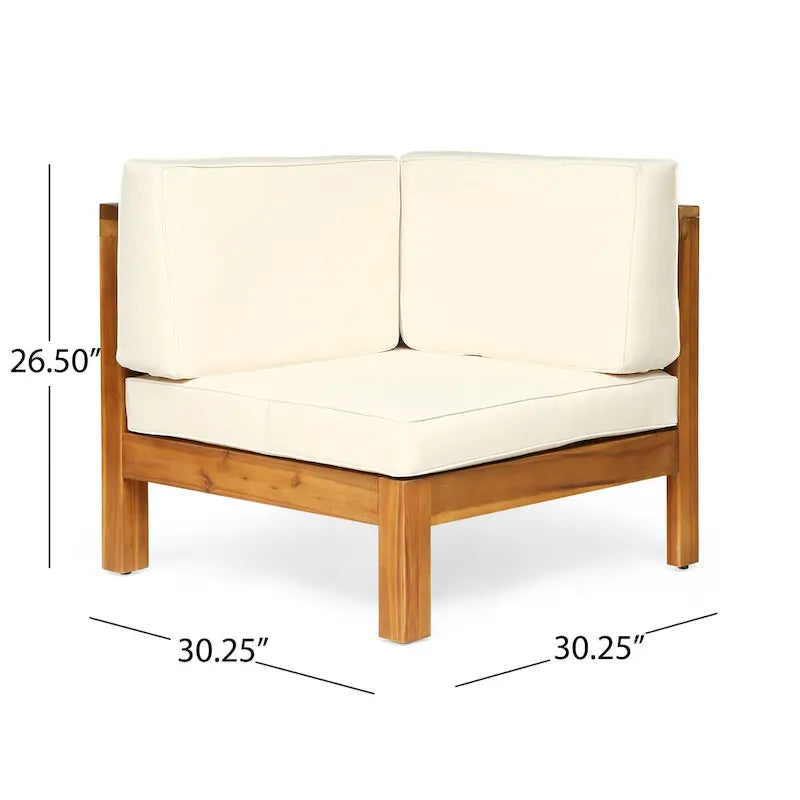 Oana, ensemble de canapés modulaires 9 pièces en bois d'acacia avec table basse, par Christopher Knight Home