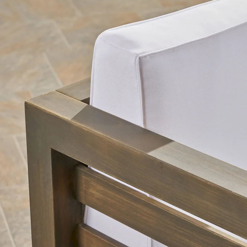 Canapé d'angle d'extérieur 7 places en bois d'acacia Oana par Christopher Knight Home
