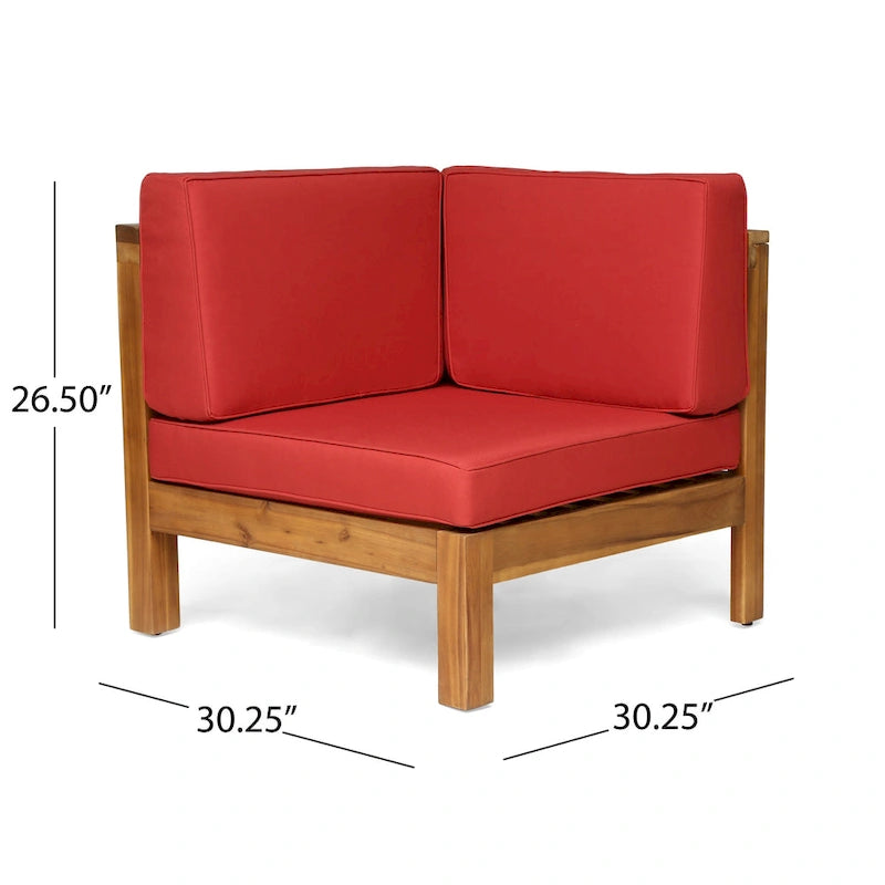 Canapé d'angle d'extérieur 7 places en bois d'acacia Oana par Christopher Knight Home