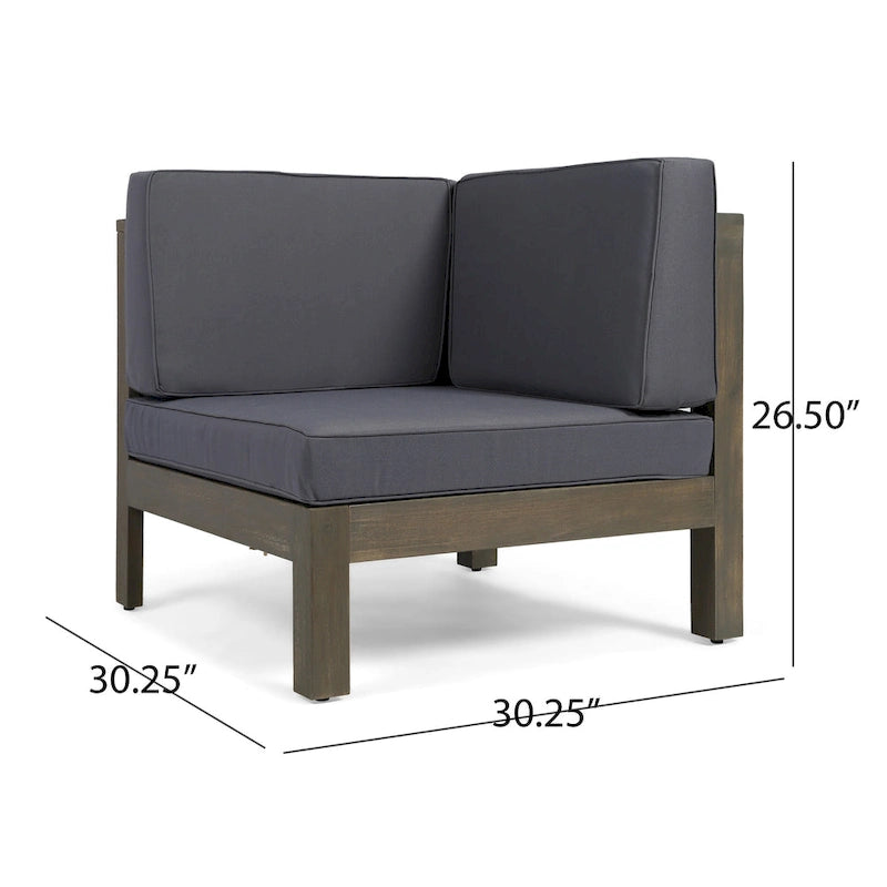 Canapé d'angle d'extérieur 7 places en bois d'acacia Oana par Christopher Knight Home