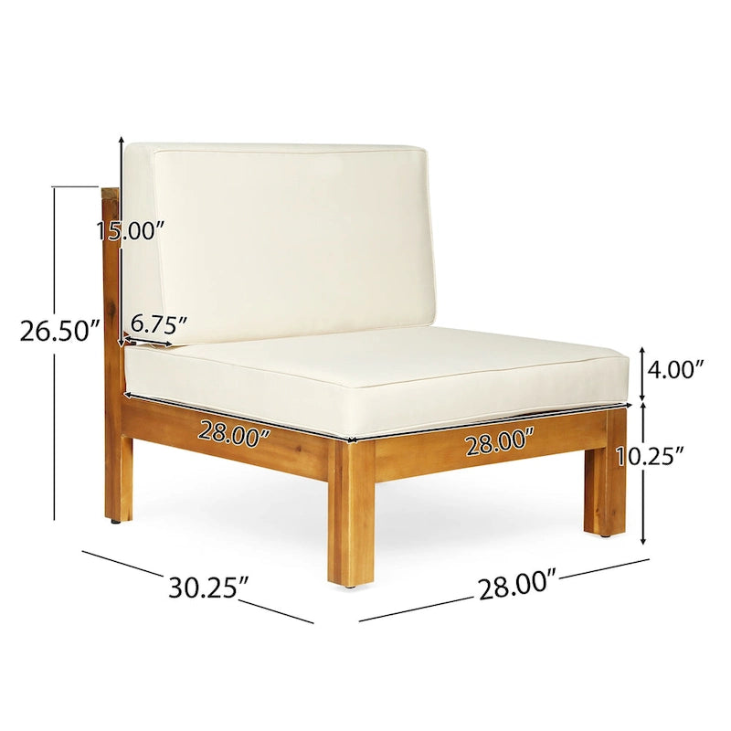 Canapé d'angle d'extérieur 7 places en bois d'acacia Oana par Christopher Knight Home