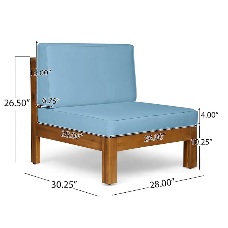 Canapé d'angle d'extérieur 7 places en bois d'acacia Oana par Christopher Knight Home