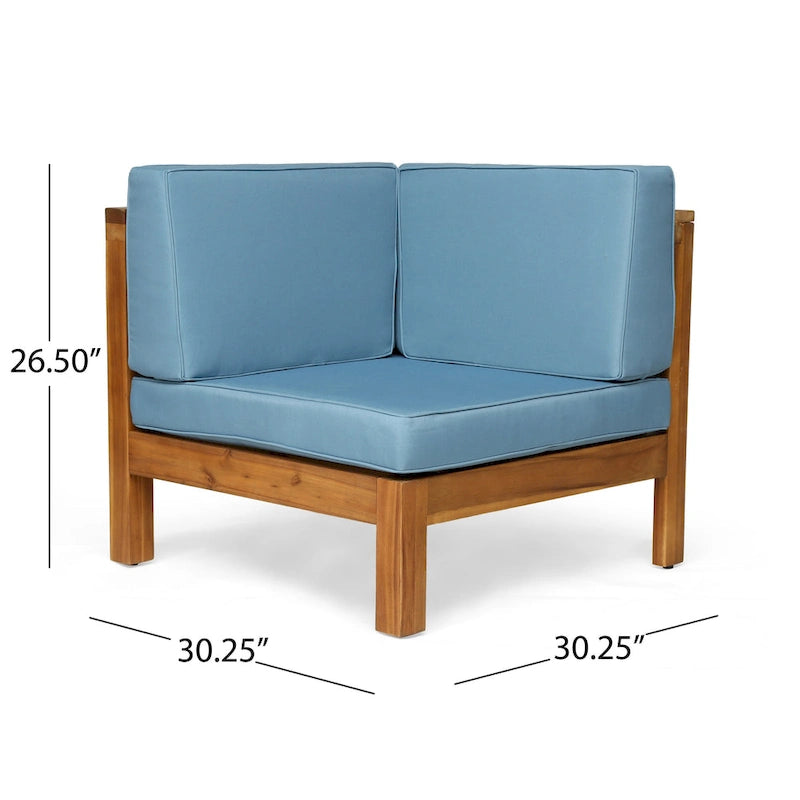 Canapé d'angle d'extérieur 7 places en bois d'acacia Oana par Christopher Knight Home