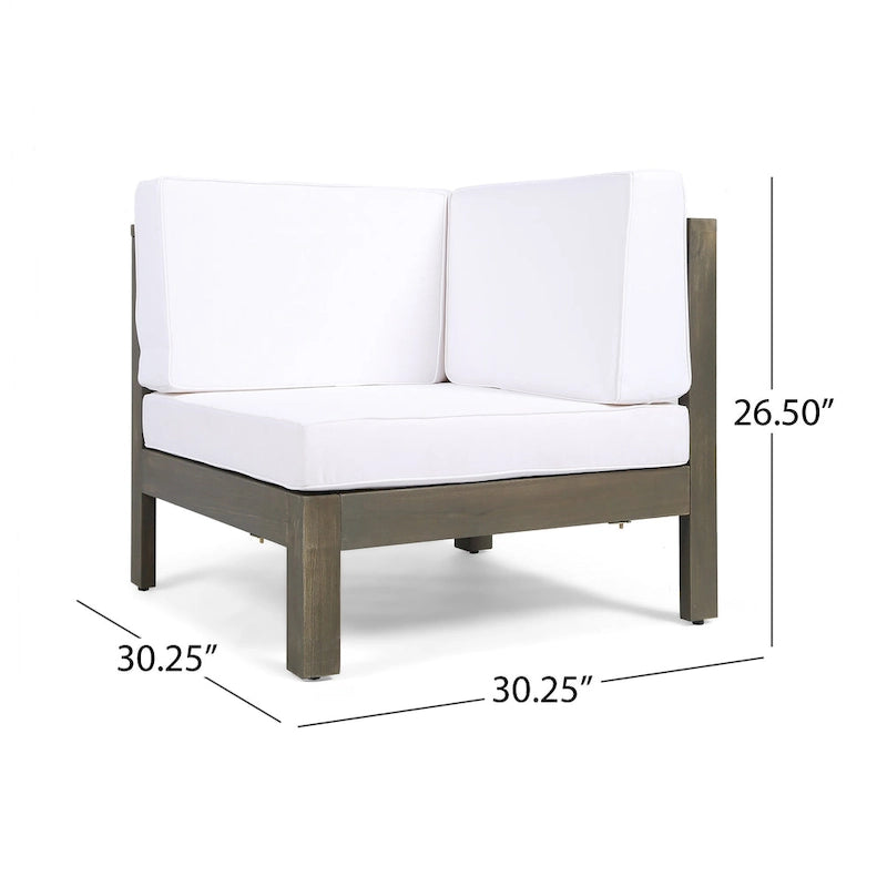 Canapé d'angle d'extérieur 7 places en bois d'acacia Oana par Christopher Knight Home