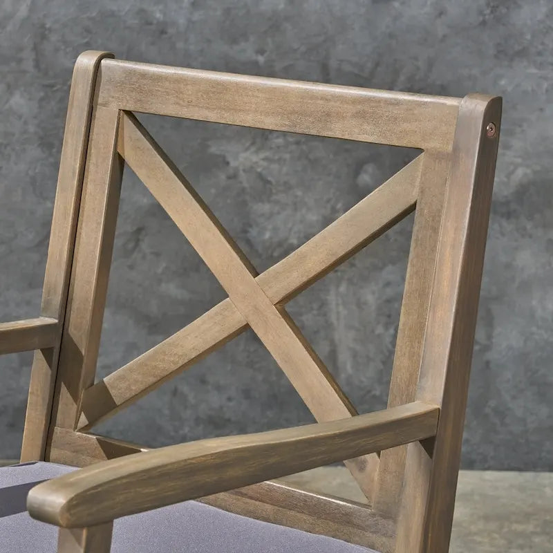 Ensemble de salle à manger d'extérieur 7 pièces en bois d'acacia Pines par Christopher Knight Home