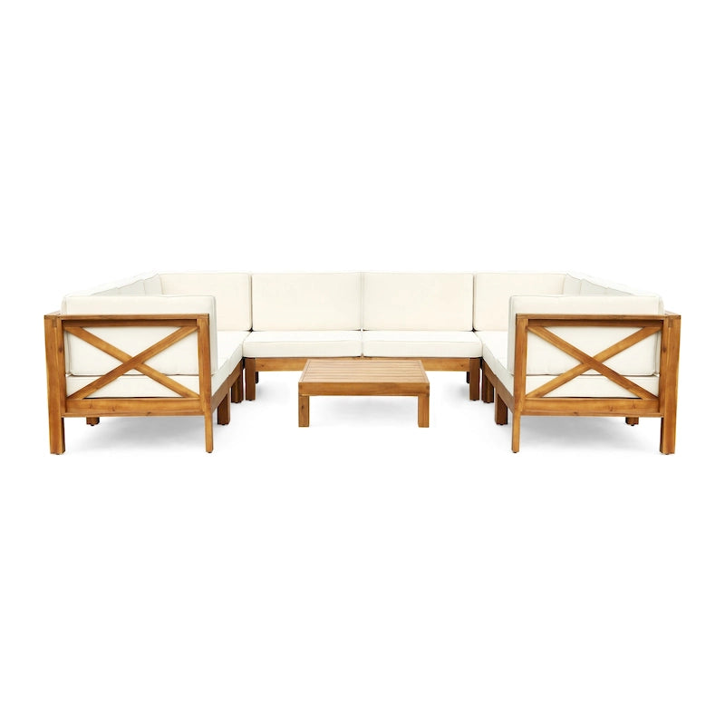 Canapé d'angle d'extérieur Brava en bois d'acacia par Christopher Knight Home