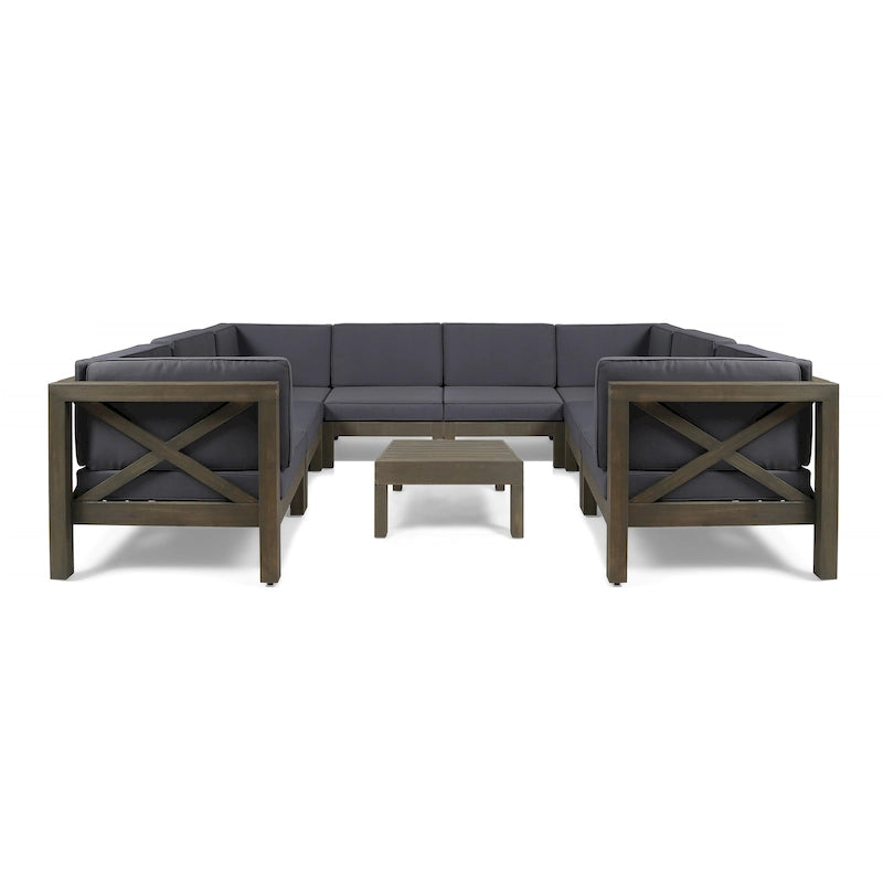 Canapé d'angle d'extérieur Brava en bois d'acacia par Christopher Knight Home