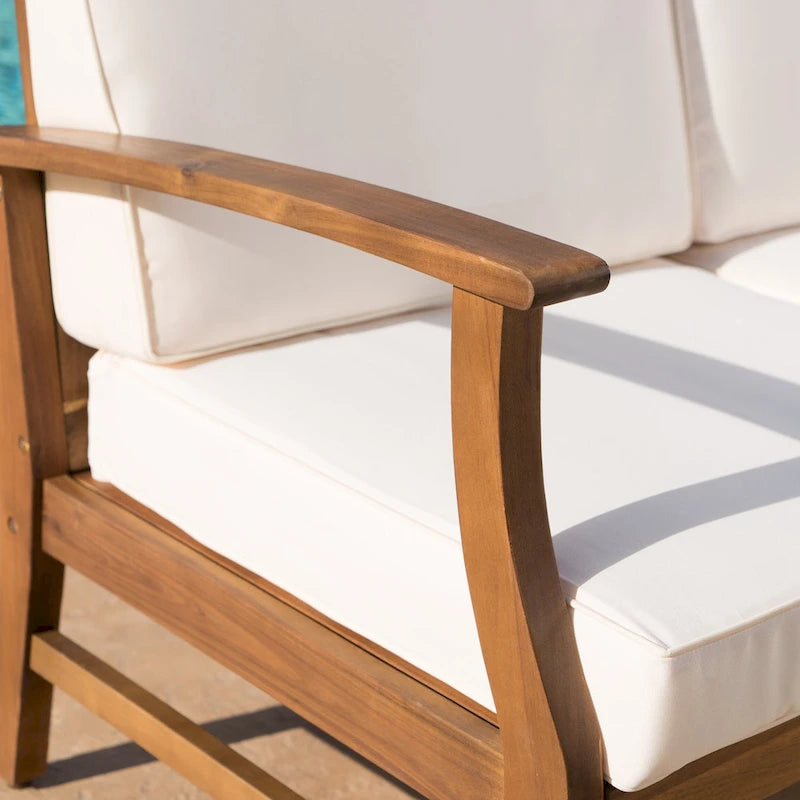 Ensemble de conversation extérieur 7 pièces en bois d'acacia Perla par Christopher Knight Home