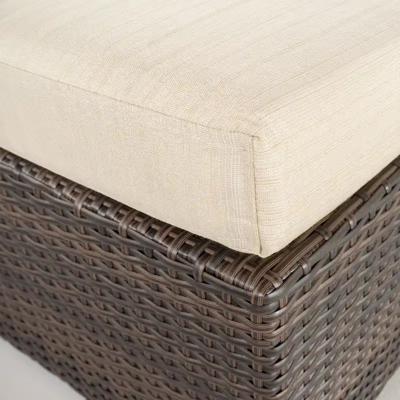 Repose-pieds d'extérieur en osier Santa Rosa avec coussin de Christopher Knight Home