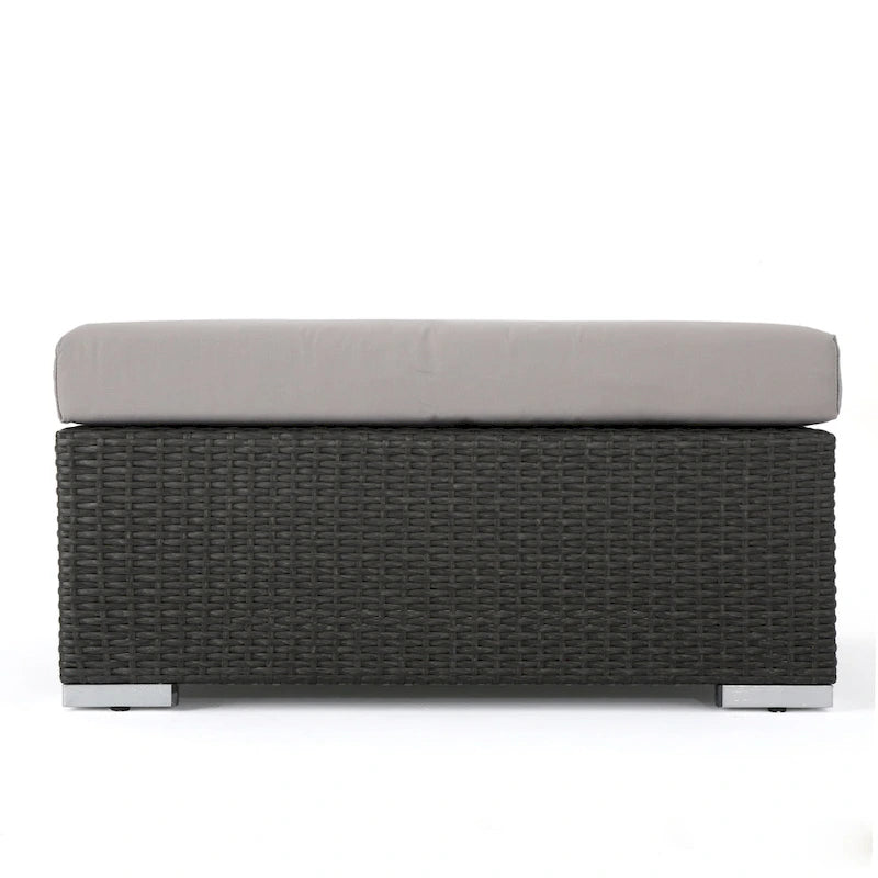Repose-pieds d'extérieur en osier Santa Rosa avec coussin de Christopher Knight Home