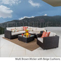 Christopher Knight Home Santa Rosa, ensemble de 7 meubles de jardin modulables en osier