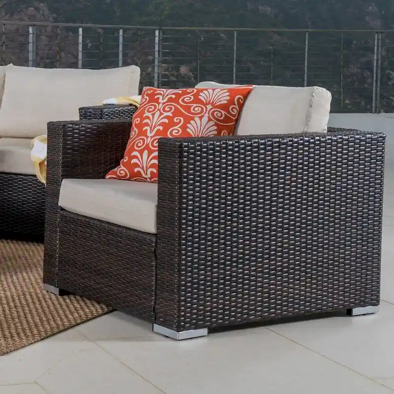 Christopher Knight Home Santa Rosa, ensemble de 7 meubles de jardin modulables en osier