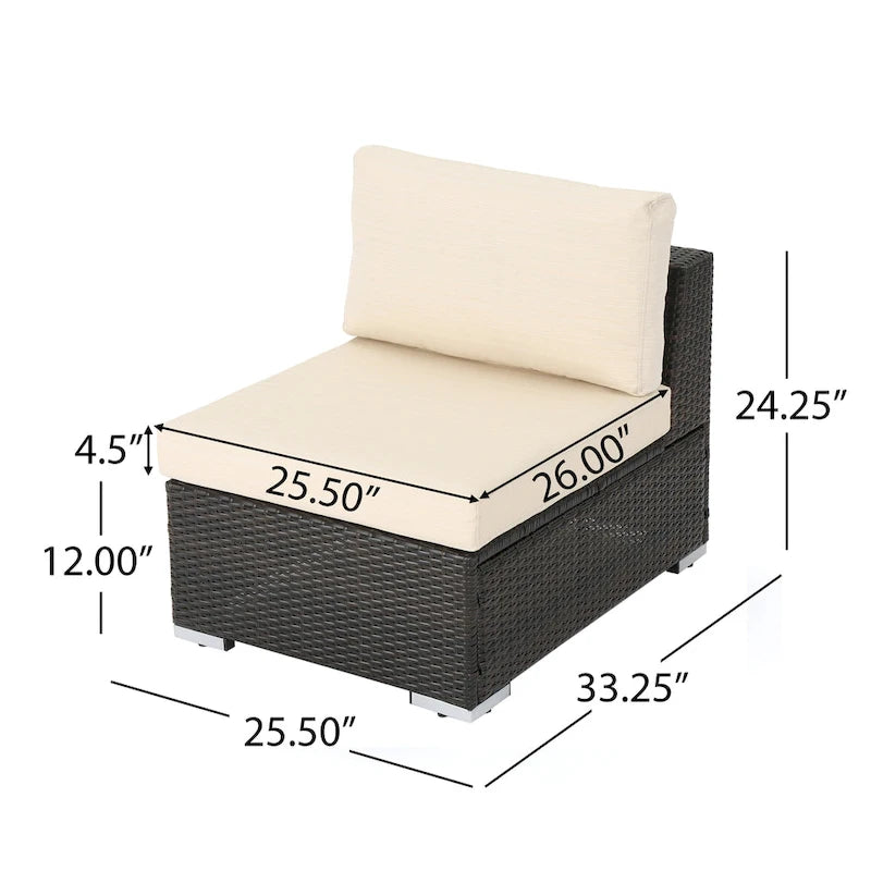 Christopher Knight Home Santa Rosa, ensemble de 7 meubles de jardin modulables en osier