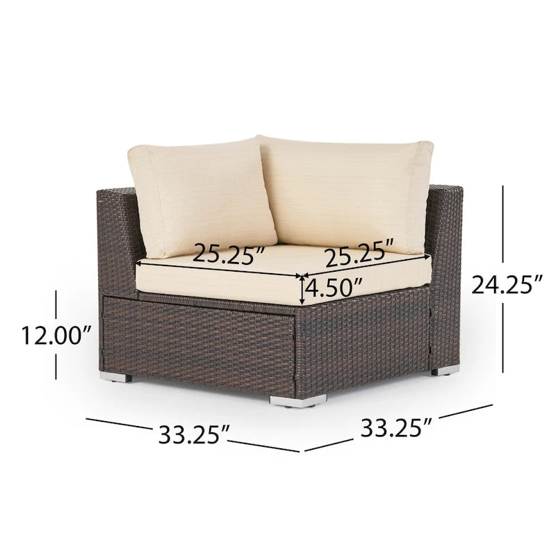 Christopher Knight Home Santa Rosa, ensemble de 7 meubles de jardin modulables en osier