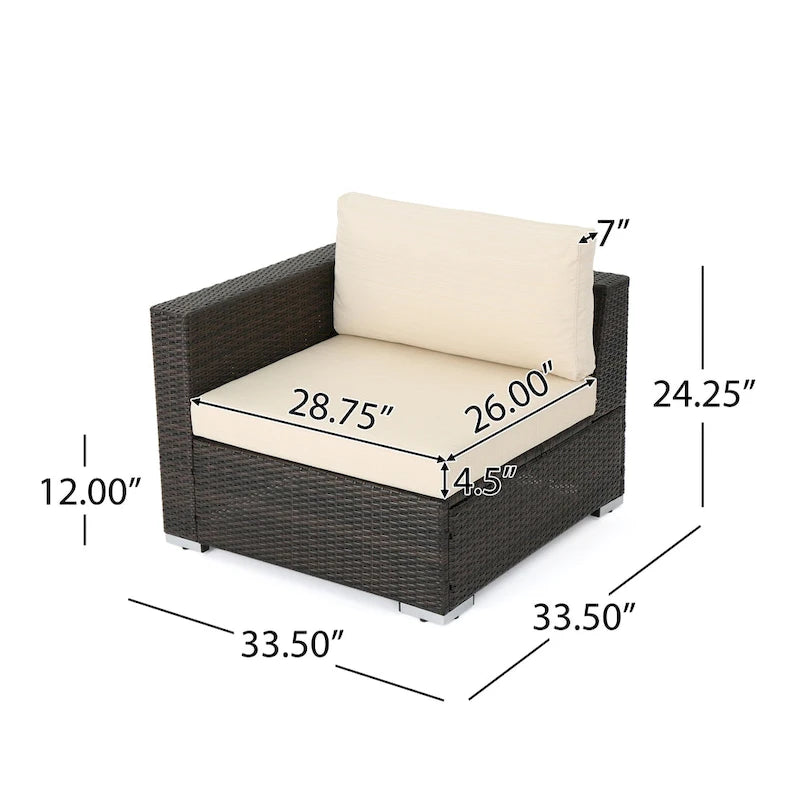 Christopher Knight Home Santa Rosa, ensemble de 7 meubles de jardin modulables en osier