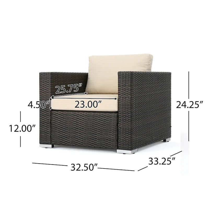 Christopher Knight Home Santa Rosa, ensemble de 7 meubles de jardin modulables en osier