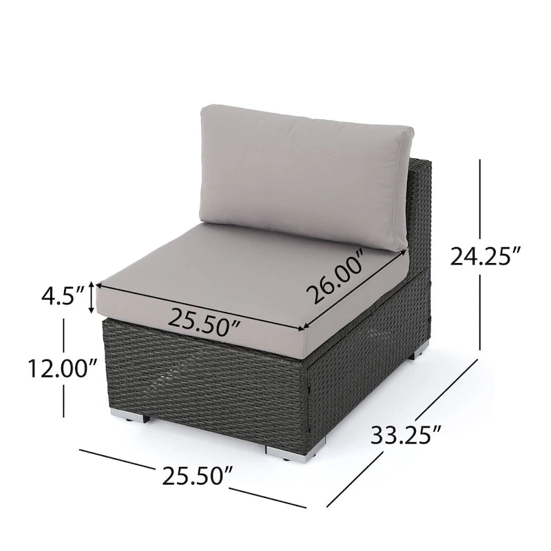 Christopher Knight Home Santa Rosa, ensemble de 7 meubles de jardin modulables en osier