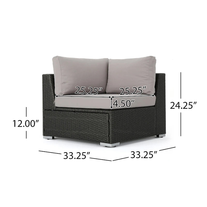 Christopher Knight Home Santa Rosa, ensemble de 7 meubles de jardin modulables en osier