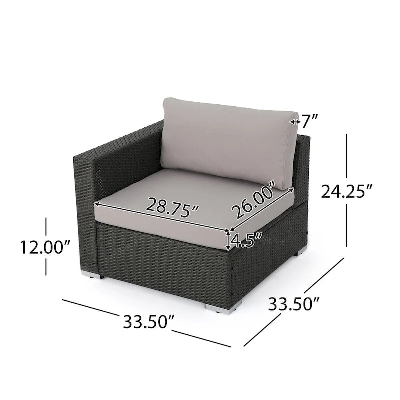Christopher Knight Home Santa Rosa, ensemble de 7 meubles de jardin modulables en osier