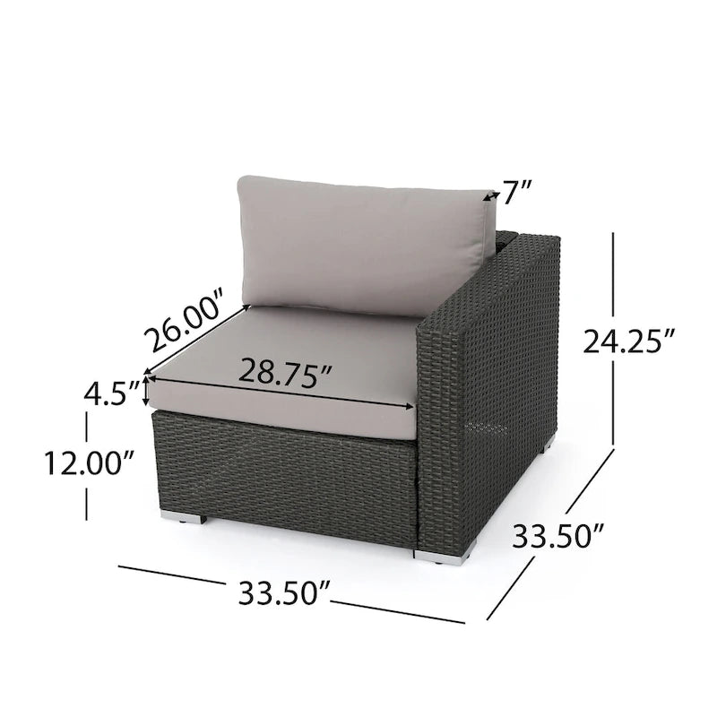 Christopher Knight Home Santa Rosa, ensemble de 7 meubles de jardin modulables en osier
