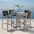 Ensemble de bar carré d'extérieur 5 pièces en aluminium Cape Coral par Christopher Knight Home