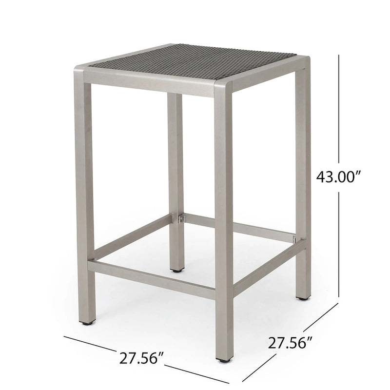 Ensemble de bar carré d'extérieur 5 pièces en aluminium Cape Coral par Christopher Knight Home