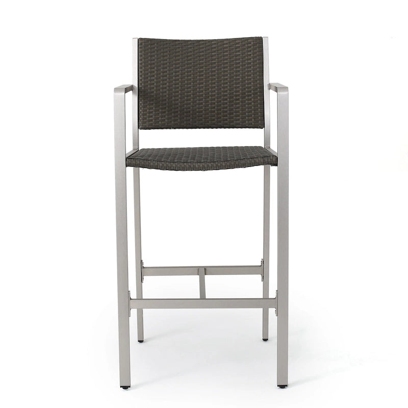 Ensemble de bar carré d'extérieur 5 pièces en aluminium Cape Coral par Christopher Knight Home