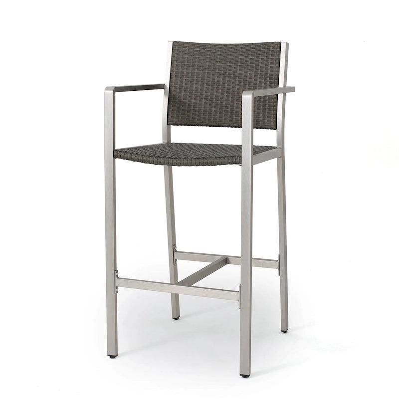 Ensemble de bar carré d'extérieur 5 pièces en aluminium Cape Coral par Christopher Knight Home