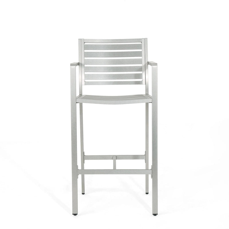 Ensemble de bar carré d'extérieur 5 pièces en aluminium Cape Coral par Christopher Knight Home