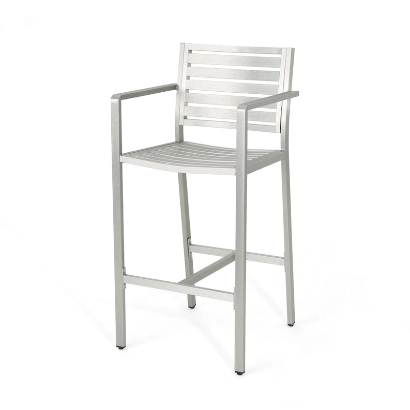 Ensemble de bar carré d'extérieur 5 pièces en aluminium Cape Coral par Christopher Knight Home