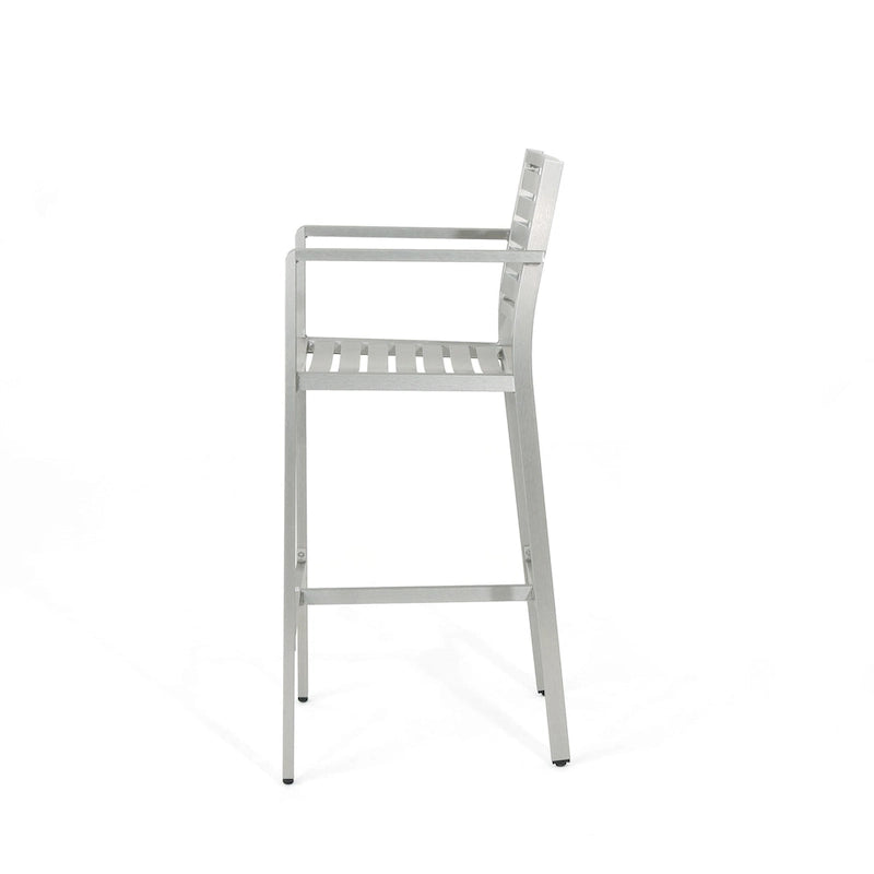 Ensemble de bar carré d'extérieur 5 pièces en aluminium Cape Coral par Christopher Knight Home