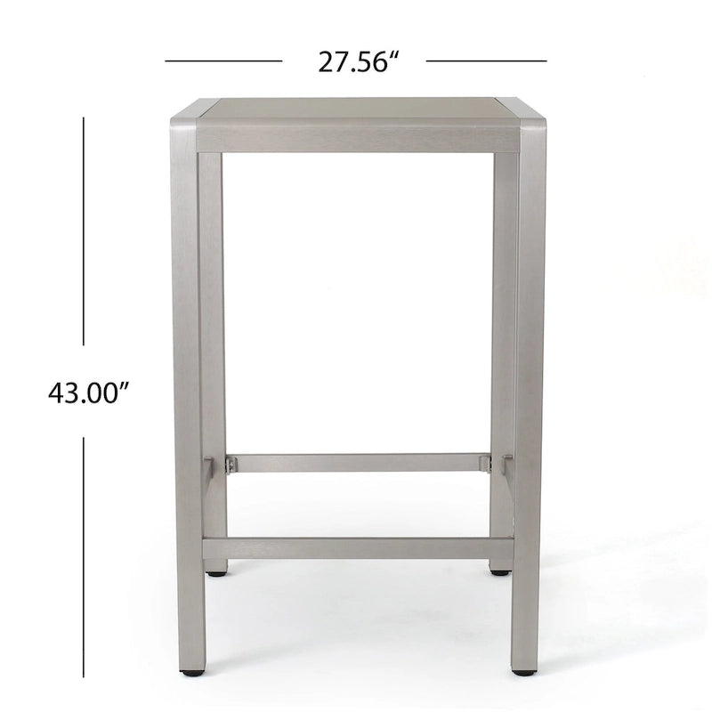 Ensemble de bar carré d'extérieur 5 pièces en aluminium Cape Coral par Christopher Knight Home
