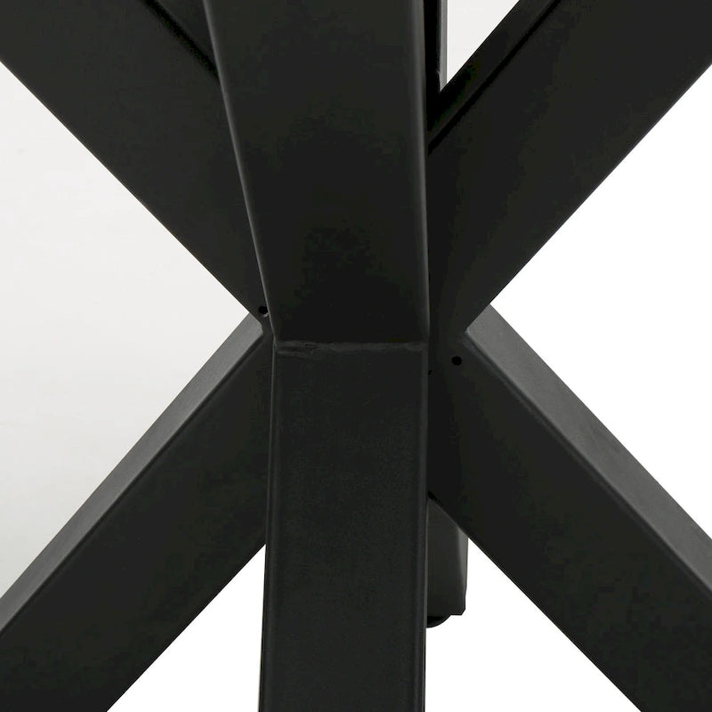Ensemble de salle à manger rond 5 pièces d'extérieur en osier et béton léger Nyla avec coussins par Christopher Knight Home