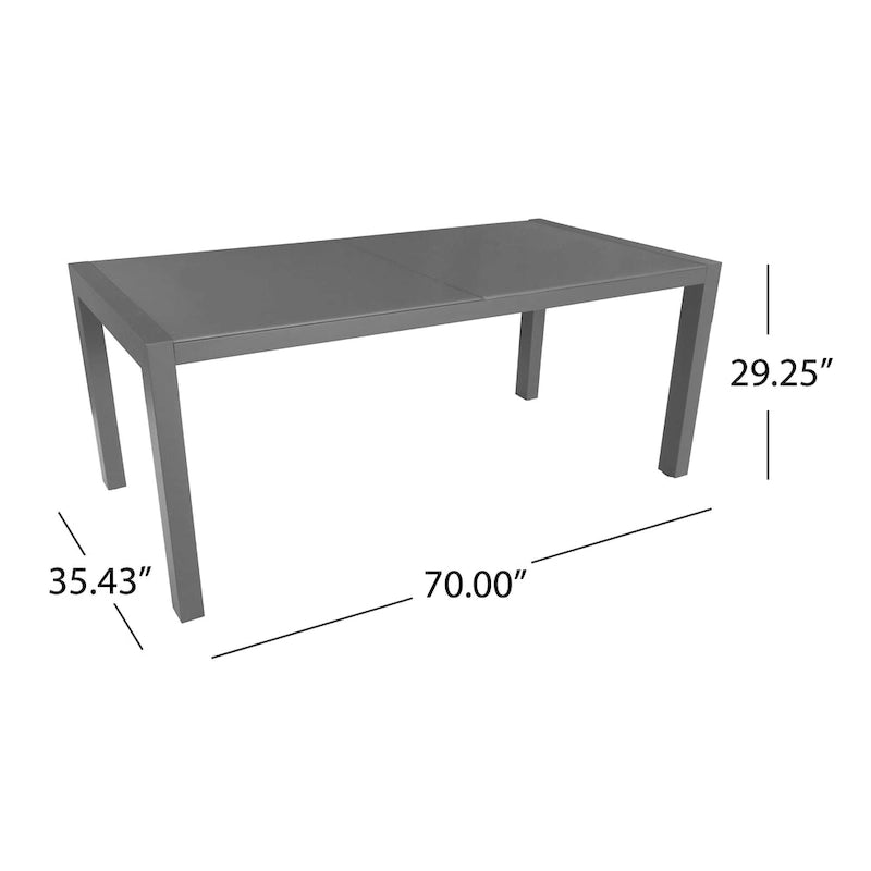 Ensemble de salle à manger d'extérieur 7 pièces en aluminium Lazuli par Christopher Knight Home