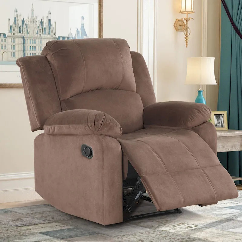 Fauteuil inclinable manuel rembourré doux en tissu respirant et agréable pour la peau
