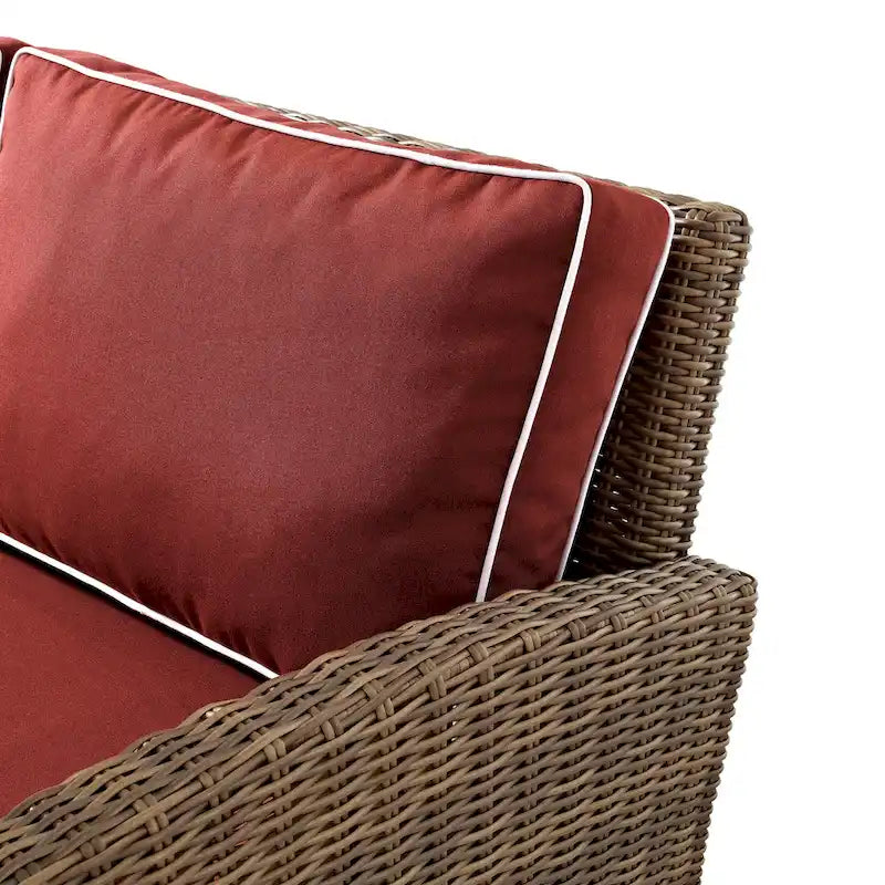 Crosley Bradenton Ensemble de canapés d'extérieur en osier 7 pièces - 151 L x 163 P x 32,5 H