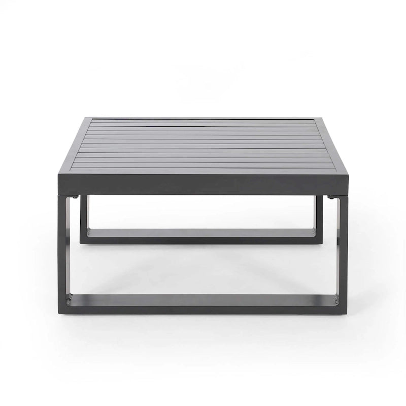 Canapé d'angle d'extérieur en aluminium Dursley avec table basse par Christopher Knight Home