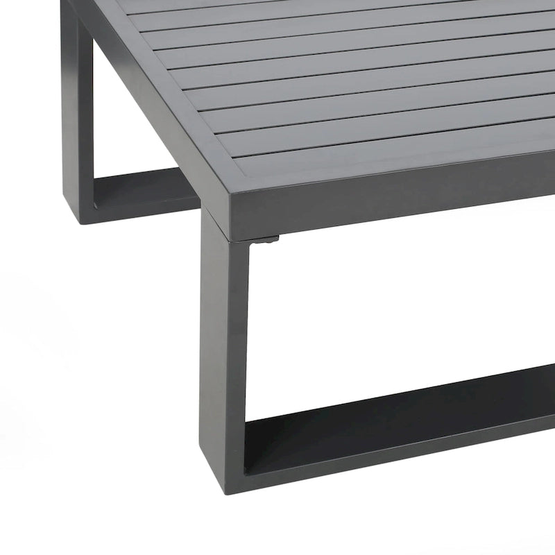 Canapé d'angle d'extérieur en aluminium Dursley avec table basse par Christopher Knight Home