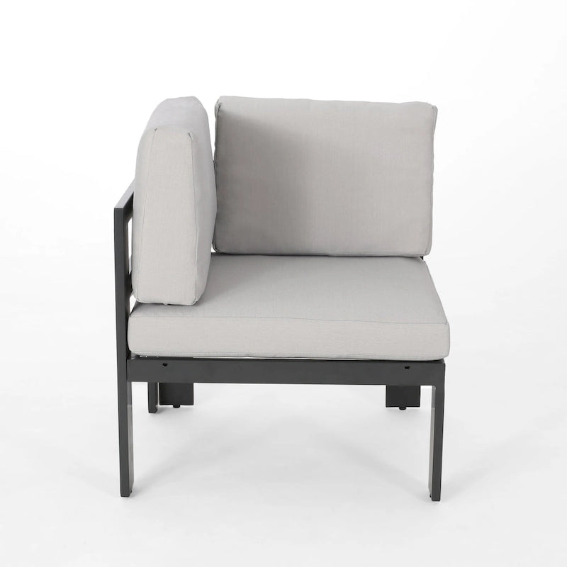 Canapé d'angle d'extérieur en aluminium Dursley avec table basse par Christopher Knight Home